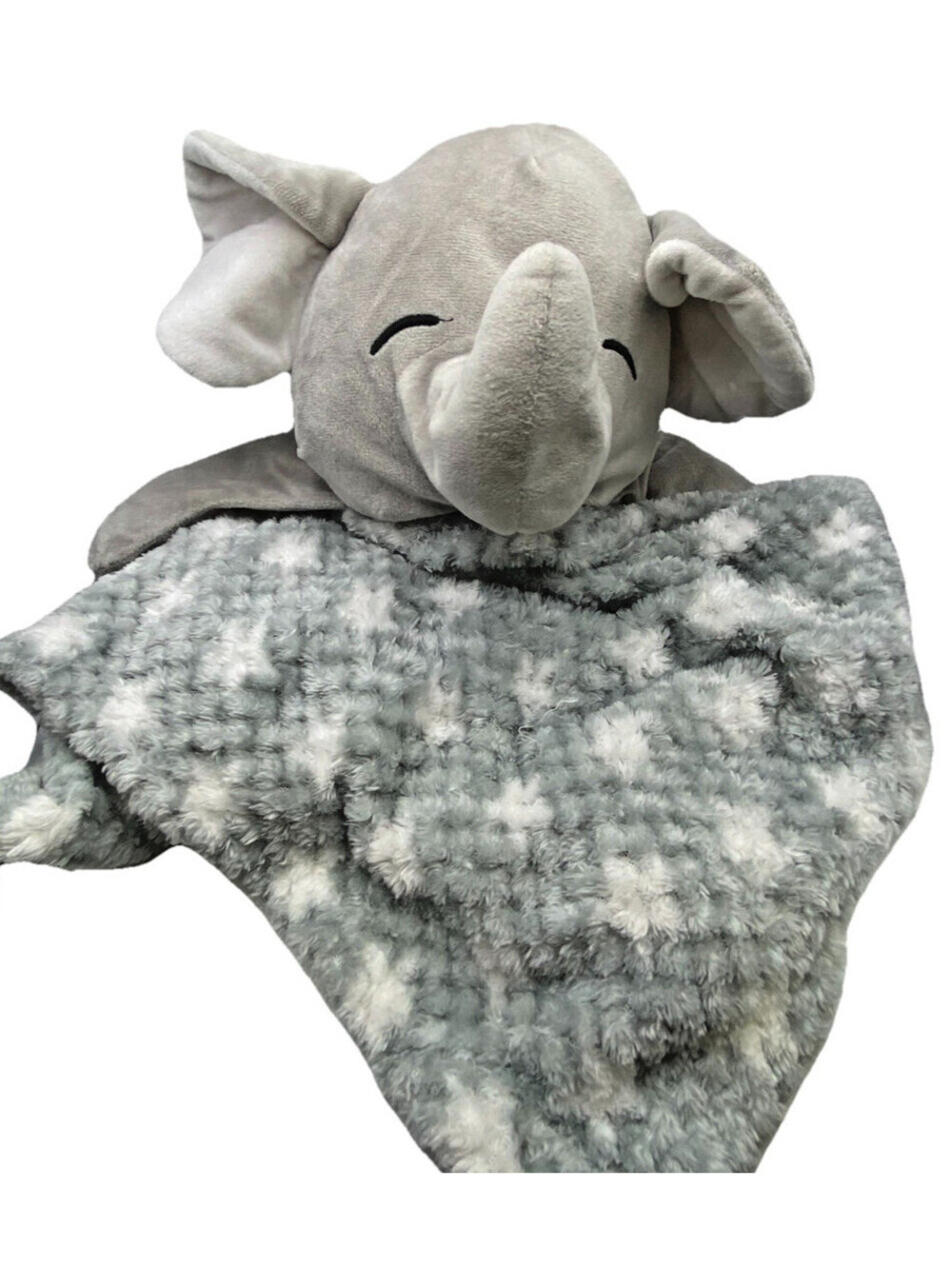 Heavenly Sent Minky Soft Large 30 X 30 Baby Security Blanket Lovey Gray Elephant